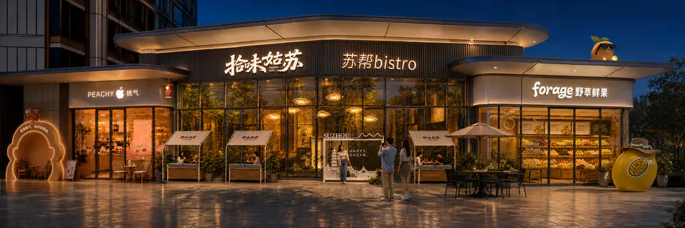 2026.05 雄安东南二期商街包装 二稿 · 全景夜景