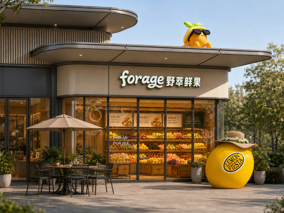 2026.05 雄安东南二期商街包装 二稿 · 水果店日景